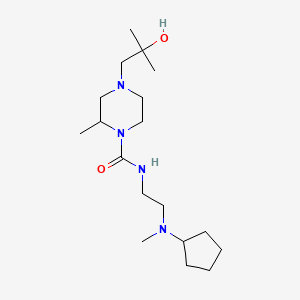 molecular formula C18H36N4O2 B7633311 N-[2-[cyclopentyl(methyl)amino]ethyl]-4-(2-hydroxy-2-methylpropyl)-2-methylpiperazine-1-carboxamide 