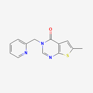 molecular formula C13H11N3OS B7633325 6-Methyl-3-(pyridin-2-ylmethyl)thieno[2,3-d]pyrimidin-4-one 