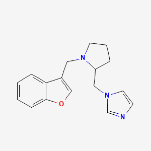molecular formula C17H19N3O B7633332 1-[[1-(1-Benzofuran-3-ylmethyl)pyrrolidin-2-yl]methyl]imidazole 