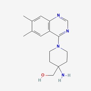 molecular formula C16H22N4O B7633349 [4-Amino-1-(6,7-dimethylquinazolin-4-yl)piperidin-4-yl]methanol 