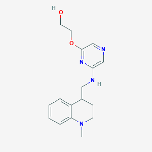 molecular formula C17H22N4O2 B7633357 2-[6-[(1-methyl-3,4-dihydro-2H-quinolin-4-yl)methylamino]pyrazin-2-yl]oxyethanol 