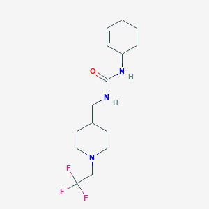 molecular formula C15H24F3N3O B7633361 1-Cyclohex-2-en-1-yl-3-[[1-(2,2,2-trifluoroethyl)piperidin-4-yl]methyl]urea 