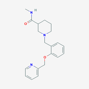 molecular formula C20H25N3O2 B7633372 N-methyl-1-[[2-(pyridin-2-ylmethoxy)phenyl]methyl]piperidine-3-carboxamide 