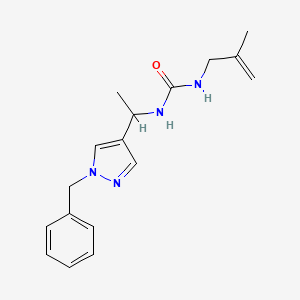 molecular formula C17H22N4O B7633378 1-[1-(1-Benzylpyrazol-4-yl)ethyl]-3-(2-methylprop-2-enyl)urea 