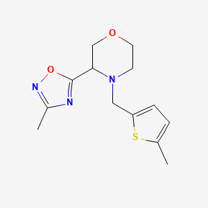 molecular formula C13H17N3O2S B7633394 3-(3-Methyl-1,2,4-oxadiazol-5-yl)-4-[(5-methylthiophen-2-yl)methyl]morpholine 