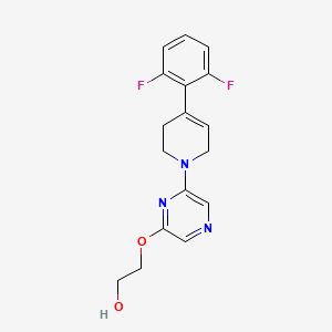 molecular formula C17H17F2N3O2 B7633400 2-[6-[4-(2,6-difluorophenyl)-3,6-dihydro-2H-pyridin-1-yl]pyrazin-2-yl]oxyethanol 