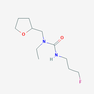 molecular formula C11H21FN2O2 B7633430 1-Ethyl-3-(3-fluoropropyl)-1-(oxolan-2-ylmethyl)urea 