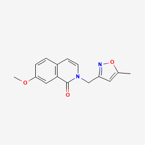molecular formula C15H14N2O3 B7633435 7-Methoxy-2-[(5-methyl-1,2-oxazol-3-yl)methyl]isoquinolin-1-one 
