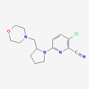 molecular formula C15H19ClN4O B7633444 3-Chloro-6-[2-(morpholin-4-ylmethyl)pyrrolidin-1-yl]pyridine-2-carbonitrile 