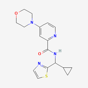 molecular formula C17H20N4O2S B7633456 N-[cyclopropyl(1,3-thiazol-2-yl)methyl]-4-morpholin-4-ylpyridine-2-carboxamide 
