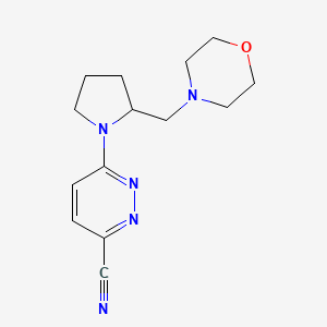 molecular formula C14H19N5O B7633464 6-[2-(Morpholin-4-ylmethyl)pyrrolidin-1-yl]pyridazine-3-carbonitrile 