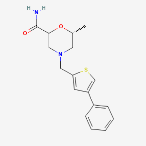 molecular formula C17H20N2O2S B7633467 (6R)-6-methyl-4-[(4-phenylthiophen-2-yl)methyl]morpholine-2-carboxamide 