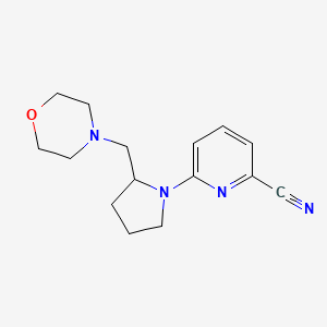 molecular formula C15H20N4O B7633475 6-[2-(Morpholin-4-ylmethyl)pyrrolidin-1-yl]pyridine-2-carbonitrile 
