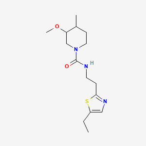 molecular formula C15H25N3O2S B7633515 N-[2-(5-ethyl-1,3-thiazol-2-yl)ethyl]-3-methoxy-4-methylpiperidine-1-carboxamide 