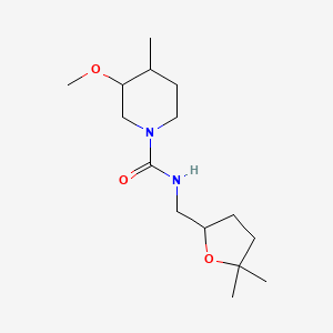 molecular formula C15H28N2O3 B7633553 N-[(5,5-dimethyloxolan-2-yl)methyl]-3-methoxy-4-methylpiperidine-1-carboxamide 