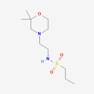 molecular formula C11H24N2O3S B7633556 N-[2-(2,2-dimethylmorpholin-4-yl)ethyl]propane-1-sulfonamide 