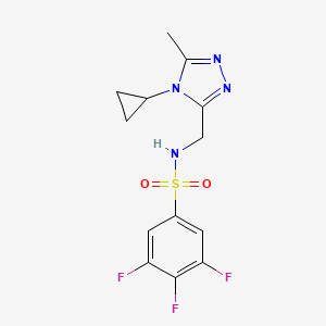 molecular formula C13H13F3N4O2S B7633570 N-[(4-cyclopropyl-5-methyl-1,2,4-triazol-3-yl)methyl]-3,4,5-trifluorobenzenesulfonamide 
