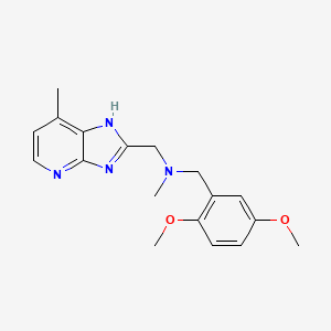 molecular formula C18H22N4O2 B7633590 1-(2,5-dimethoxyphenyl)-N-methyl-N-[(7-methyl-1H-imidazo[4,5-b]pyridin-2-yl)methyl]methanamine 