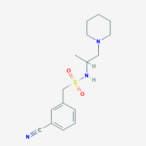 molecular formula C16H23N3O2S B7633591 1-(3-cyanophenyl)-N-(1-piperidin-1-ylpropan-2-yl)methanesulfonamide 
