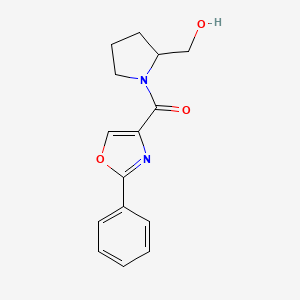 molecular formula C15H16N2O3 B7633615 [2-(Hydroxymethyl)pyrrolidin-1-yl]-(2-phenyl-1,3-oxazol-4-yl)methanone 