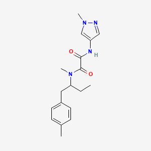 molecular formula C18H24N4O2 B7633623 N'-methyl-N'-[1-(4-methylphenyl)butan-2-yl]-N-(1-methylpyrazol-4-yl)oxamide 
