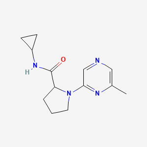 molecular formula C13H18N4O B7633626 N-cyclopropyl-1-(6-methylpyrazin-2-yl)pyrrolidine-2-carboxamide 