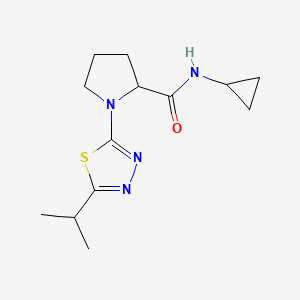 molecular formula C13H20N4OS B7633634 N-cyclopropyl-1-(5-propan-2-yl-1,3,4-thiadiazol-2-yl)pyrrolidine-2-carboxamide 