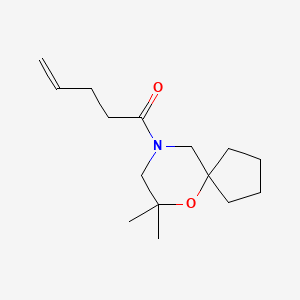 molecular formula C15H25NO2 B7633642 1-(7,7-Dimethyl-6-oxa-9-azaspiro[4.5]decan-9-yl)pent-4-en-1-one 