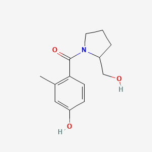 molecular formula C13H17NO3 B7633662 (4-Hydroxy-2-methylphenyl)-[2-(hydroxymethyl)pyrrolidin-1-yl]methanone 