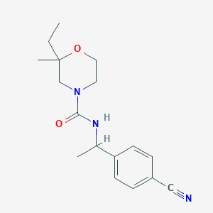 molecular formula C17H23N3O2 B7633666 N-[1-(4-cyanophenyl)ethyl]-2-ethyl-2-methylmorpholine-4-carboxamide 
