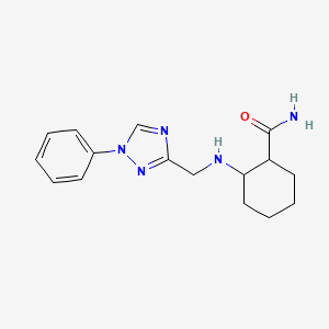 molecular formula C16H21N5O B7633694 2-[(1-Phenyl-1,2,4-triazol-3-yl)methylamino]cyclohexane-1-carboxamide 
