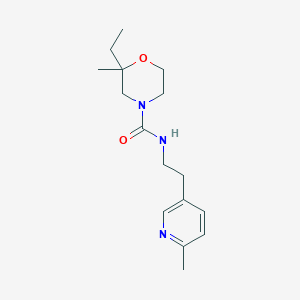 molecular formula C16H25N3O2 B7633701 2-ethyl-2-methyl-N-[2-(6-methylpyridin-3-yl)ethyl]morpholine-4-carboxamide 