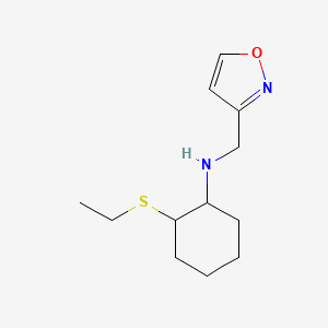 molecular formula C12H20N2OS B7633761 2-ethylsulfanyl-N-(1,2-oxazol-3-ylmethyl)cyclohexan-1-amine 