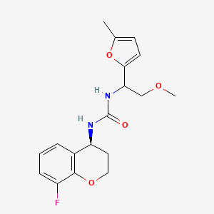 molecular formula C18H21FN2O4 B7633767 1-[(4S)-8-fluoro-3,4-dihydro-2H-chromen-4-yl]-3-[2-methoxy-1-(5-methylfuran-2-yl)ethyl]urea 