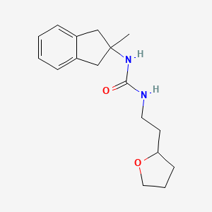 molecular formula C17H24N2O2 B7633772 1-(2-Methyl-1,3-dihydroinden-2-yl)-3-[2-(oxolan-2-yl)ethyl]urea 