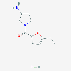 molecular formula C11H17ClN2O2 B7633779 (3-Aminopyrrolidin-1-yl)-(5-ethylfuran-2-yl)methanone;hydrochloride 