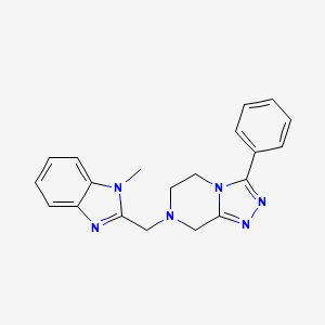 molecular formula C20H20N6 B7633800 7-[(1-methylbenzimidazol-2-yl)methyl]-3-phenyl-6,8-dihydro-5H-[1,2,4]triazolo[4,3-a]pyrazine 