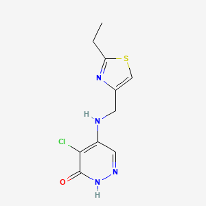 molecular formula C10H11ClN4OS B7633803 5-chloro-4-[(2-ethyl-1,3-thiazol-4-yl)methylamino]-1H-pyridazin-6-one 