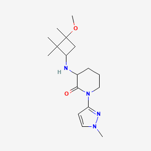 molecular formula C17H28N4O2 B7633810 3-[(3-Methoxy-2,2,3-trimethylcyclobutyl)amino]-1-(1-methylpyrazol-3-yl)piperidin-2-one 