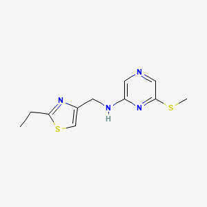 molecular formula C11H14N4S2 B7633822 N-[(2-ethyl-1,3-thiazol-4-yl)methyl]-6-methylsulfanylpyrazin-2-amine 
