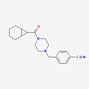 molecular formula C20H25N3O B7633857 4-[[4-(Bicyclo[4.1.0]heptane-7-carbonyl)piperazin-1-yl]methyl]benzonitrile 