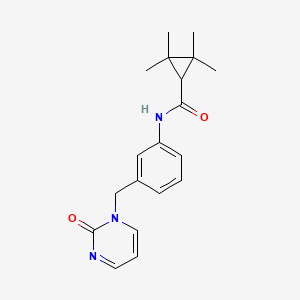molecular formula C19H23N3O2 B7633868 2,2,3,3-tetramethyl-N-[3-[(2-oxopyrimidin-1-yl)methyl]phenyl]cyclopropane-1-carboxamide 