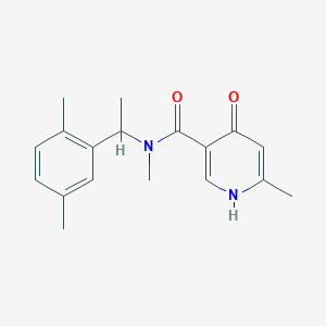 molecular formula C18H22N2O2 B7633874 N-[1-(2,5-dimethylphenyl)ethyl]-N,6-dimethyl-4-oxo-1H-pyridine-3-carboxamide 