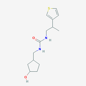 molecular formula C14H22N2O2S B7633892 1-[(3-Hydroxycyclopentyl)methyl]-3-(2-thiophen-3-ylpropyl)urea 