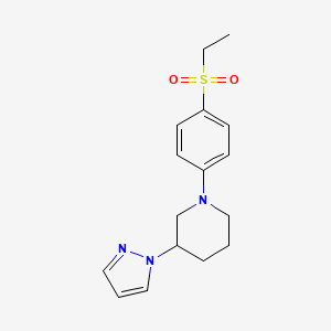 molecular formula C16H21N3O2S B7633908 1-(4-Ethylsulfonylphenyl)-3-pyrazol-1-ylpiperidine 