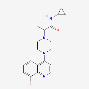 molecular formula C19H23FN4O B7633926 N-cyclopropyl-2-[4-(8-fluoroquinolin-4-yl)piperazin-1-yl]propanamide 