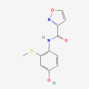 molecular formula C11H10N2O3S B7633957 N-(4-hydroxy-2-methylsulfanylphenyl)-1,2-oxazole-3-carboxamide 