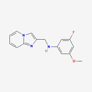 molecular formula C15H14FN3O B7633995 3-fluoro-N-(imidazo[1,2-a]pyridin-2-ylmethyl)-5-methoxyaniline 