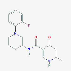 molecular formula C18H20FN3O2 B7634003 N-[1-(2-fluorophenyl)piperidin-3-yl]-6-methyl-4-oxo-1H-pyridine-3-carboxamide 
