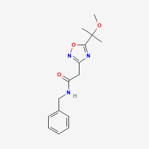 molecular formula C15H19N3O3 B7634016 N-benzyl-2-[5-(2-methoxypropan-2-yl)-1,2,4-oxadiazol-3-yl]acetamide 
